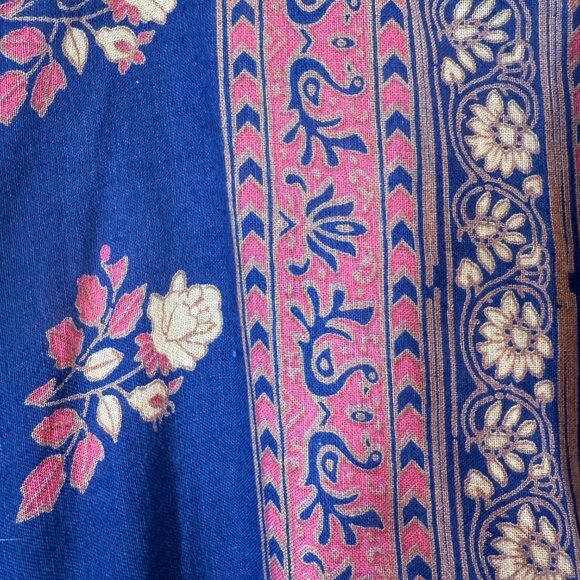 Free People Festival Boho Wrap Skirt Floral Cottagecore Maxi Blue Orange Medium - Picture 6 of 10